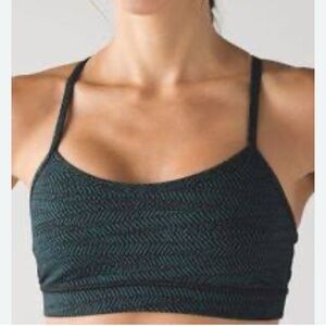 Lululemon Flow Y bra Sz 10 Black Teal green